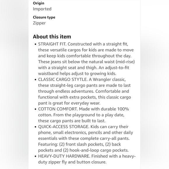 Wrangler Green Cargo Pants with Utility Design - Picture 3 of 7